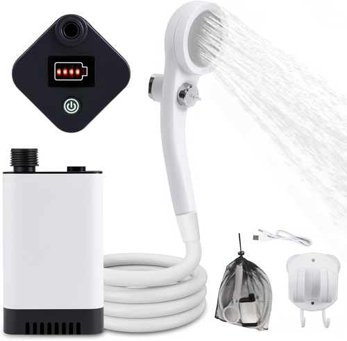 Upgrade Portable Doccia Portatile per Campeggio, Pompa Da Doccia Esterna Con Bat - Foto 11 di 12