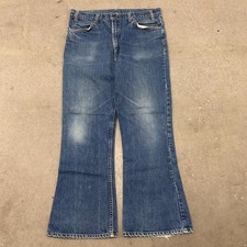 VTG 70s Flare Hippy Levi's 646 Bell Bottom Jeans Mens 35X30 Blue Denim