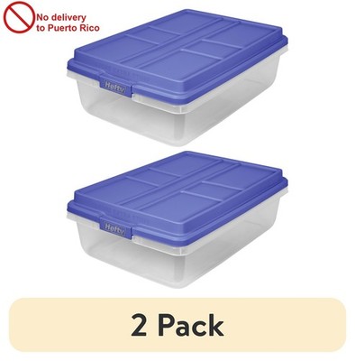 (2pack)40Quart Medium Latching Storage Bin,Clear PlasticStorage Container