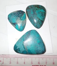 Turquoise Stone Flat Free Form Cabochon 154.5 Carat 3 pieces Lot A 30.9 gram