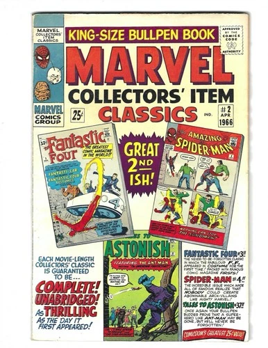 Marvel Collectors Item Classics #2 1966 FN/FN+- rep FF 3, Amazing Spider-Man #4