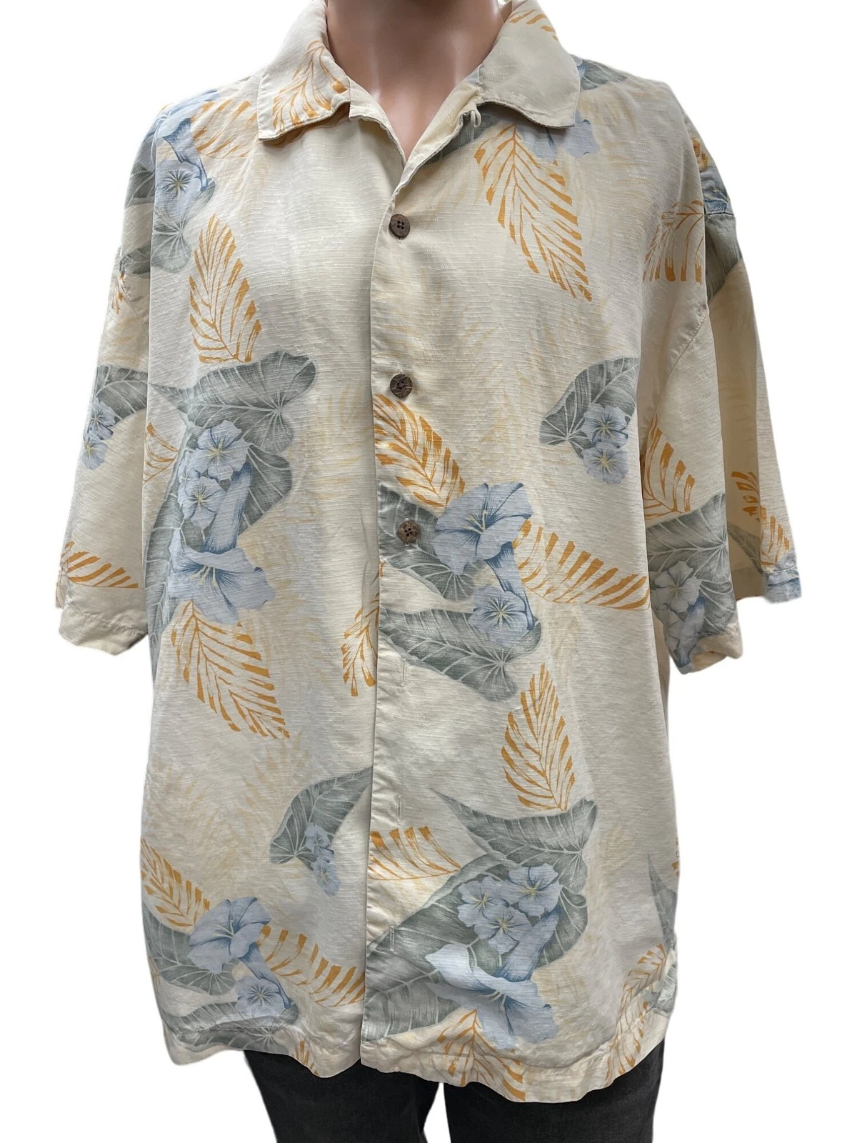 Tommy Bahama Men's Hawaiian 100% Silk Shirt Size L SKU 1203