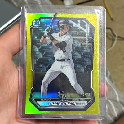Topps 2025 Bowman Chrome Charlie Condon Rockies BCP-46 Yellow Parallel /75