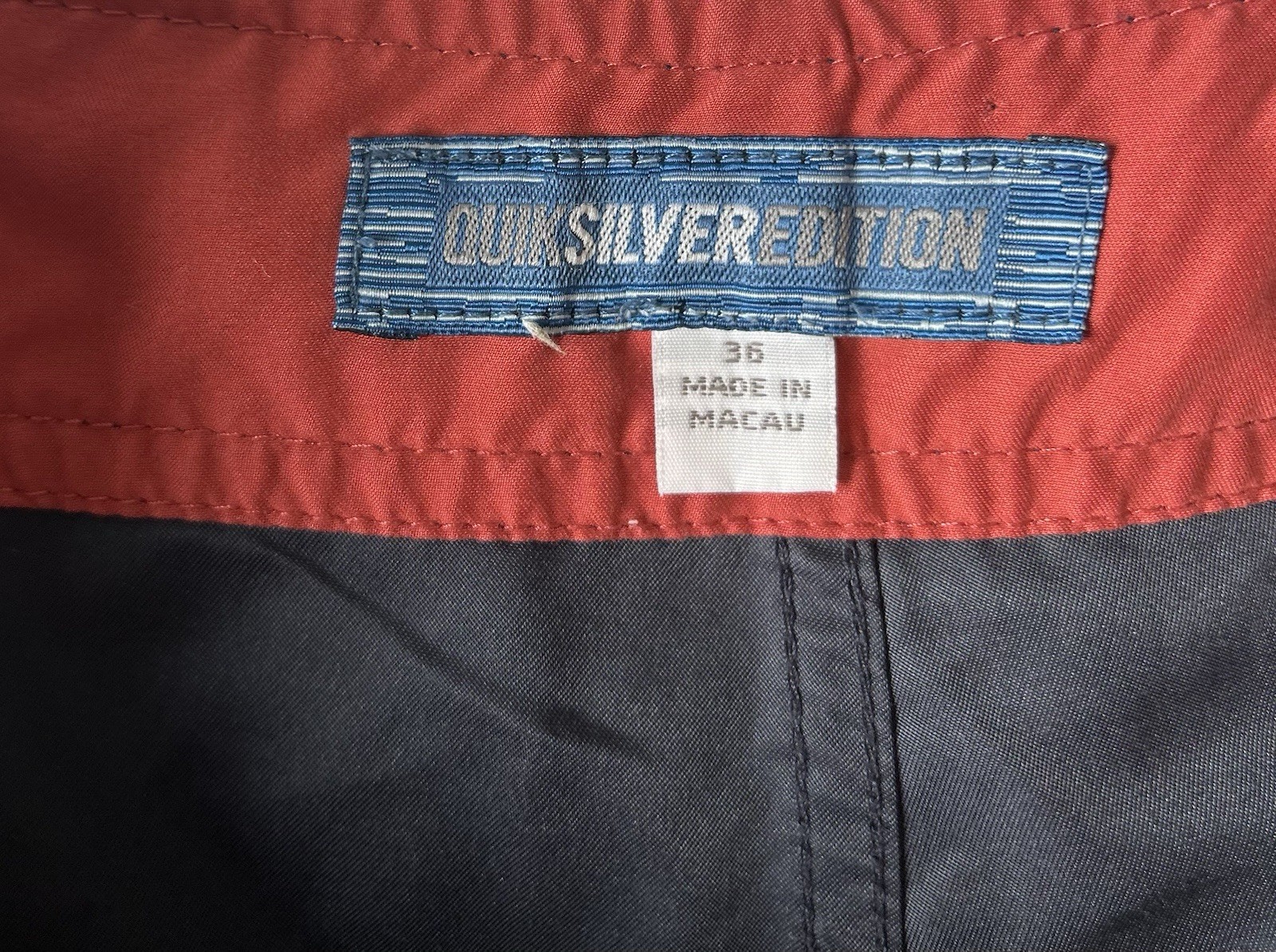 Vintage Quiksilver Edition Men’s Board Shorts Size 36 Navy Logo Y2K Surf RARE image 7