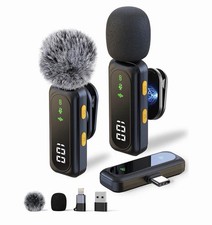 Wireless Lavalier Microphone USB-C, Noise Reduction, Magnetic Clip, Live Use