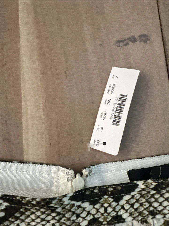 NUEVO CON ETIQUETAS J.Crew Falda Mujer Talla 2 Piel de Serpiente Estampado Animal Plisada Forrada Longitud MIDI Foto 3 de 4