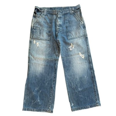 Vintage Gianfranco Ferre Jeans Mens Distressed Denim Carpenter Pants Size 44 IT