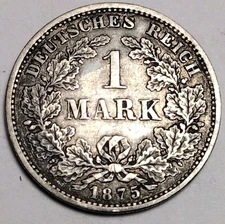 1875-F Germany 1 Mark .900 Silver C25-112