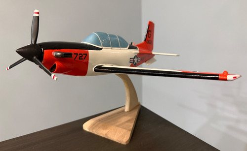 Beechcraft T-34 Plane Mahogany Wood Scale Model Desk Airplane Aircraft Marines