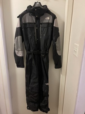VTG North Face Extreme Ski Suit 90s Black Silver Grey Men's Medium M Full Zip
