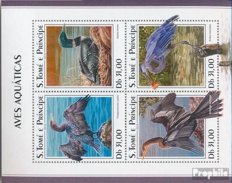 Timbres Sao Tome e Principe 2018 Mi 7728-7731 Feuille miniature (complète. éditi - Photo 1/1