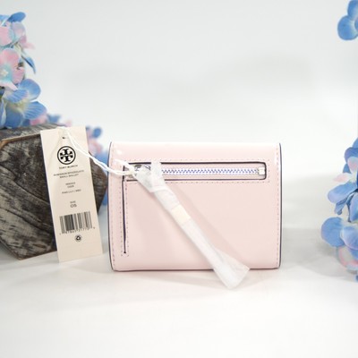 Tory Burch Pink Lily Robinson Spazzolato Leather Compact Small
