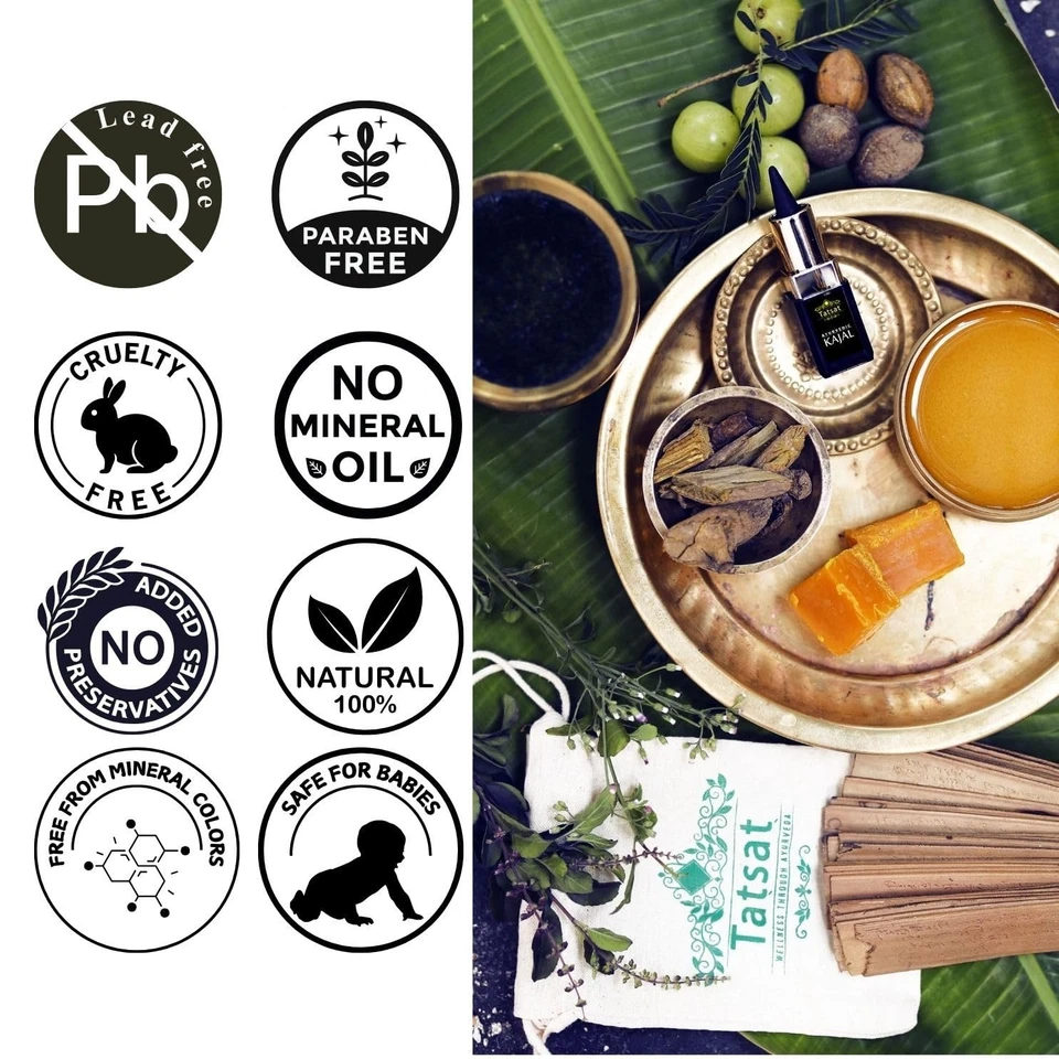 100% Natural Ayurvedic Herbal Lead Free Kajal With Chakshushya Herbs Stick - Image 3 of 4