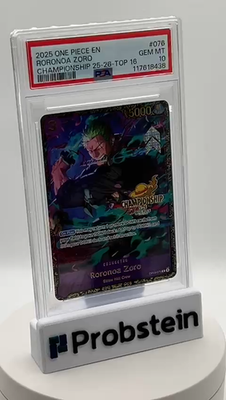 2025 ONE PIECE ロロノア・ゾロ GEM MT 2025 One Piece En Championship 25-26 Top 16 #076 Roronoa Zoro PSA