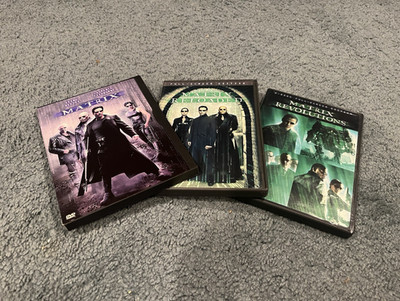 The Matrix Trilogy DVD 3-Disc Full Screen Set Keanu Reeves Sci-Fi Action Movies