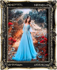 5x7 Vintage Picture Frame - Elegant Black and Gold Ornate Antique Frame with Gla