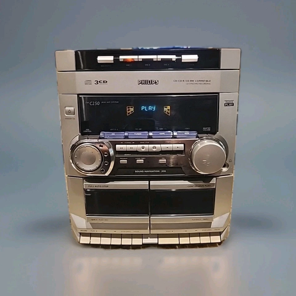 Philips AM/FW C250/37 Stereo 3CD/1 Working Cassette Tape Deck - Image 2 of 4