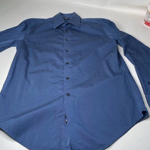 Calvin Klein Slim Fit Non-Iron Blue Solid Dress Shirt 15 32/33
