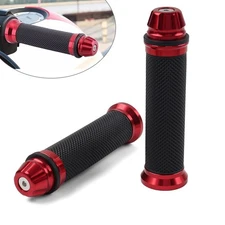 2pcs Motorcycle 7/8" Handle Bar Hand Grip For Yamaha For Honda For Suzuki Red