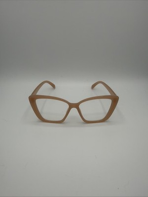 Brille ohne Korrektur Damen hellbraun Oversize Eye Neu V40
