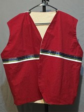Native American Made Lined Ribbon Vest - XL/2XL - Red