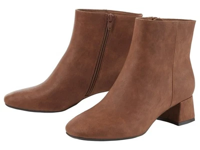 esmara® Damen Stiefeletten, mit seitlichen Reißverschlüssen (Braun, 38) - B-Ware