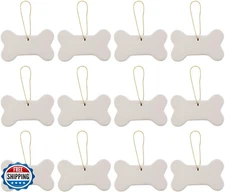 Creative Hobbies Ready to Paint DIY Ceramic Bisque Bone Shape Ornaments with 