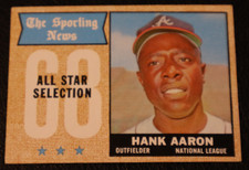 1968 TOPPS BASEBALL SET #370 Hank Aaron All-Star, Atlanta Braves, VGEX