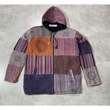 Vintage Hippie Print Boho Nepal Patchwork Jacket L/XL