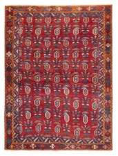Vintage Oriental Hand-Knotted Carpet 4'9" x 6'6" Traditional Wool Area Rug