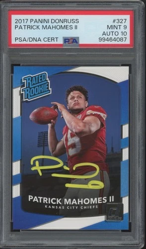 2017 Donruss #327 Patrick Mahomes II RC Rookie Autograph Mint PSA DNA 9 10 Auto