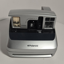 Polaroid One600 Instant Film Camera w/ Flash Silver/Gray One 600