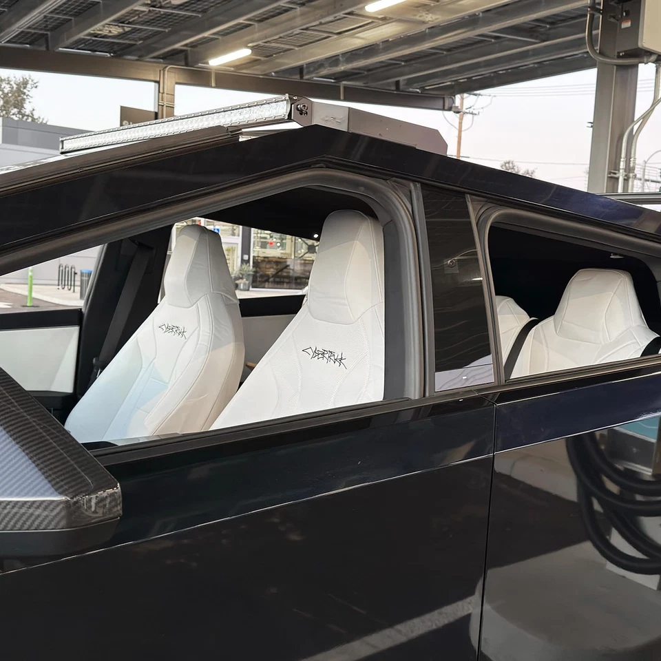  Juego de fundas de asiento para Cybertruck cubierta completa de cuero napa protector de asiento Foto 3 de 4
