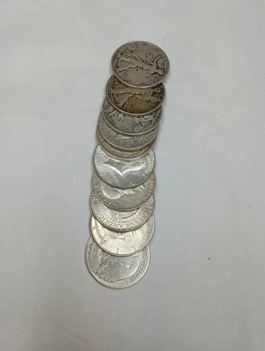 (10) US Coin Lot 90% silver half dollars
