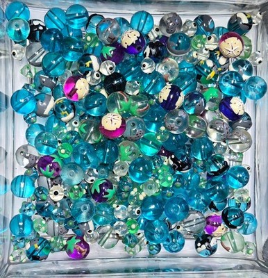 Starfish Beads Round Blue Beads for Jewelry Beads DIY craft 100 pcs 10mm