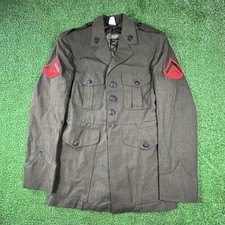 USMC Marine Corps Dress Alpha Green Service Jacket Military Coat Size 38 R DSCP