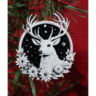 2 Pcs Christmas Stag Ornaments – Festive Plastic Decorations for Holiday Trees