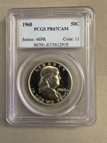 1960 Proof Franklin Half Dollar PCGS PR67CAM (Total Mintage) 1,691,602.