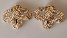 S.G D'OR Gold-Tone Twisted Rope Knot Shoe Clips Metal VNTG