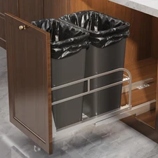 2-40 Qt Pull Out Trash Can under Cabinet with Soft-Close Slides,Door Mounting un