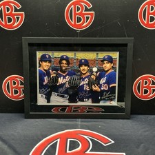 1986 New York Mets Starting 4 Framed 12x18 Photo Autographed JSA Darling Gooden