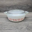 PYREX Pink Amish Butterprint #471 with LID 1 Pint Casserole Dish Vintage Rare