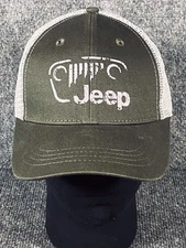 Jeep Three In Trucker SnapBack Hat Cap Grey Adjustable