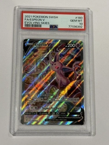 2021 Pokemon SWSH Evolving Skies - Espeon V #180 PSA 10