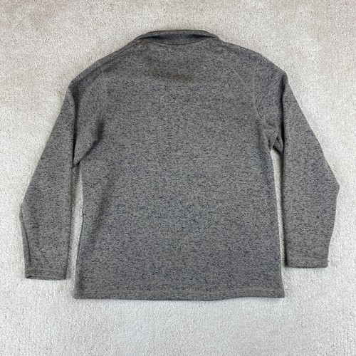 Eddie Bauer Mens Sweater Large Gray Fleece Lined Knit Long Sleeve Mock 1/4 Zip - Picture 8 of 10
