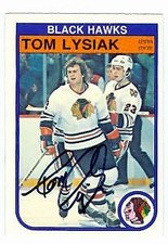 Tom Lysiak autographed Hockey Card (Chicago Blackhawks) 1982 O-Pee-Chee #68