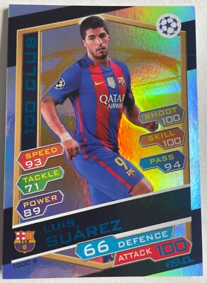 2016 Topps Match Attax UEFA Champions League FOIL 100 Club - Messi