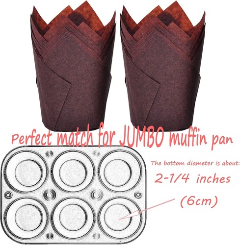 Confezione 500 Fodere per Cupcake Tulipano Marrone Antigrasso - Formato Jumbo per Cottura Elegante - Foto 4 di 7