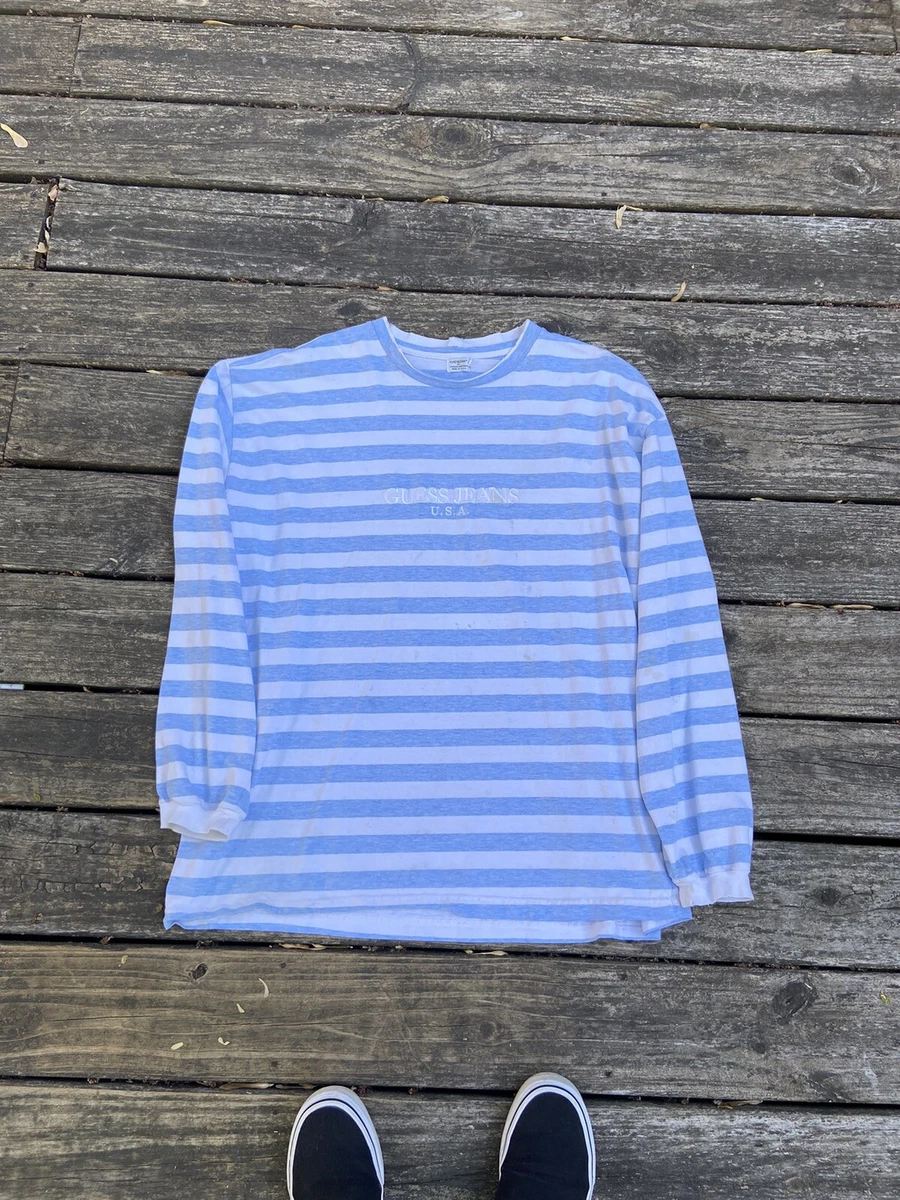 Guess striped top shirt blue