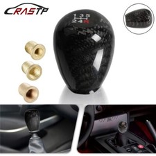 Universal Real Black Carbon Fiber Manual Gear Shift Knob Shifter Lever 5 Speed